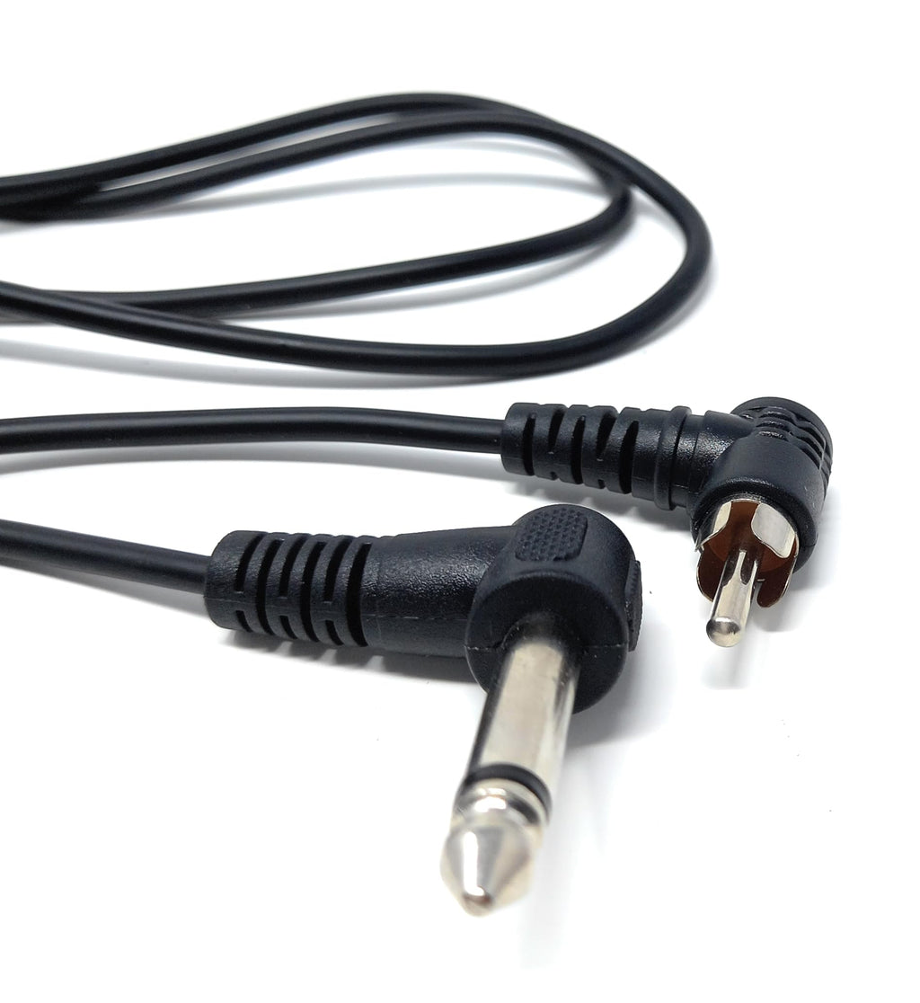 DRUT 6.35mm Mono Jack Plug to RCA Phono Male Plug Audio Cable Right Angle Audio Coax Lead
