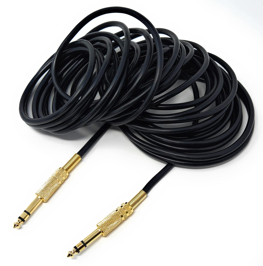 DRUT 6.35mm Male to 6.35mm Male Stereo Audio Cable, 1/4" TRS Connectors For Professional Music Instruments & Home Audio