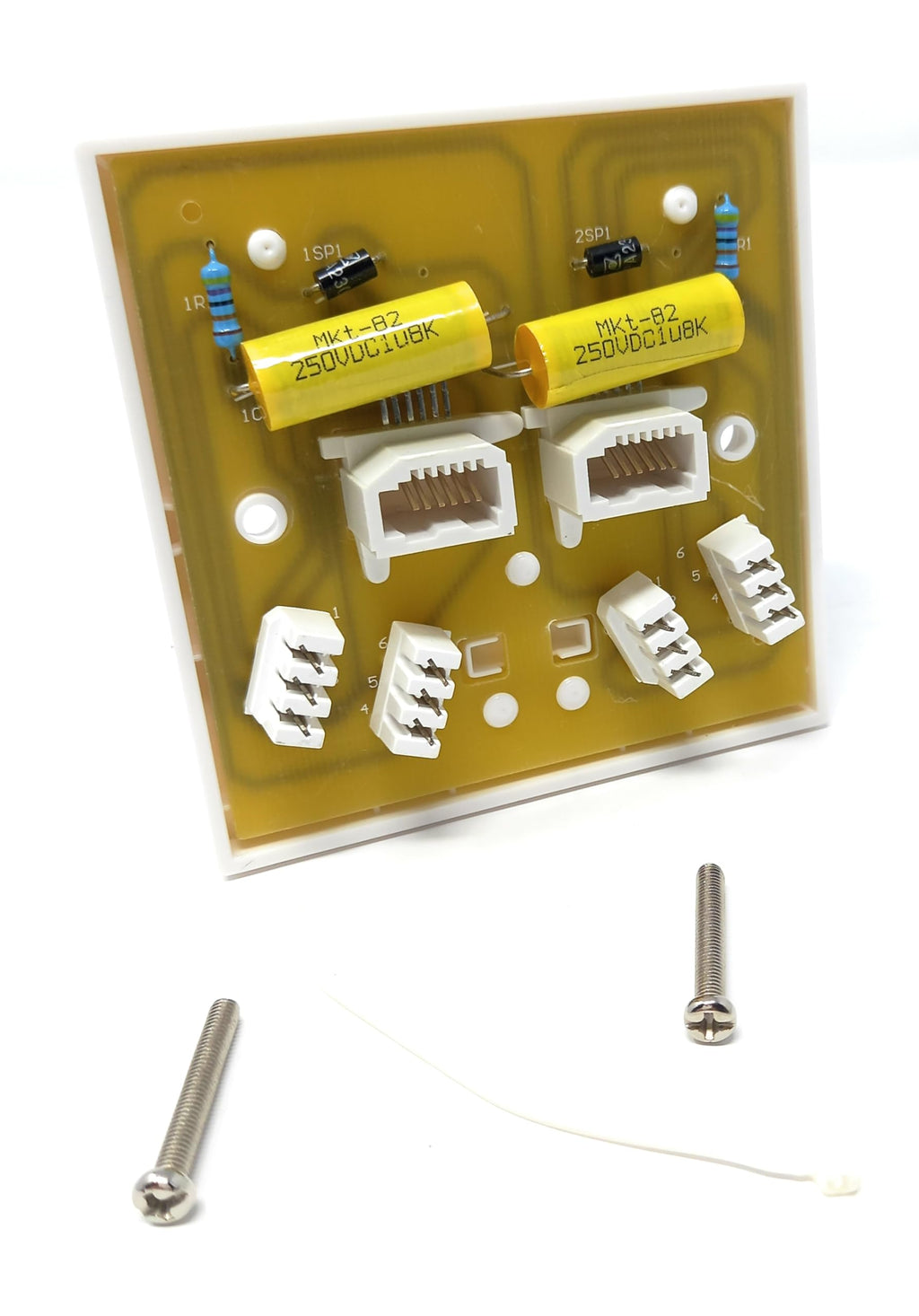 DRUT Twin BT Master Telephone Flush Mounting PSTN IDC Wall Double Socket (4/1A)