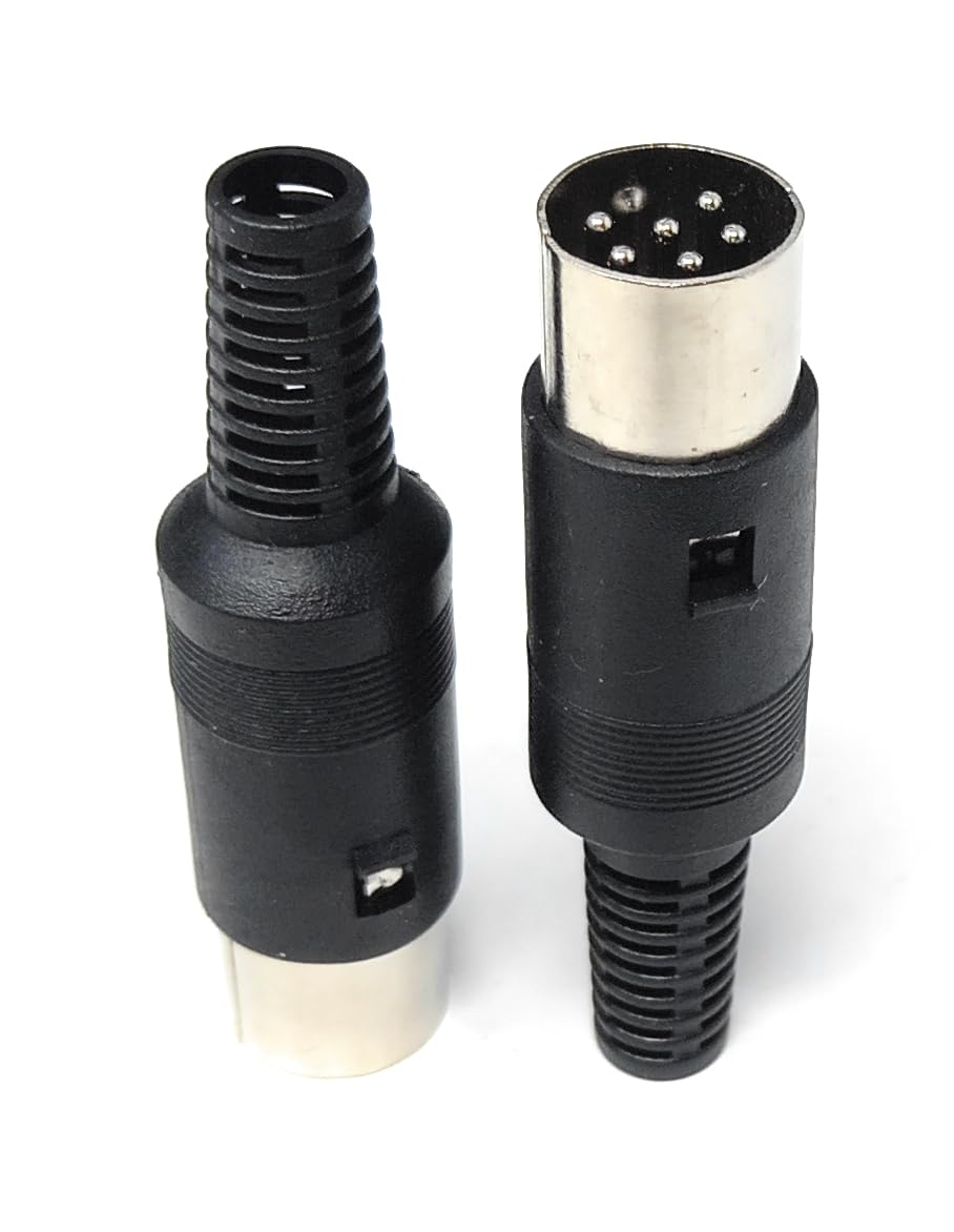 DRUT 6-Pin Mini DIN Plug Connector – Solder Connection with Tinned Contacts for Audio & Video DIY Adapter Projects