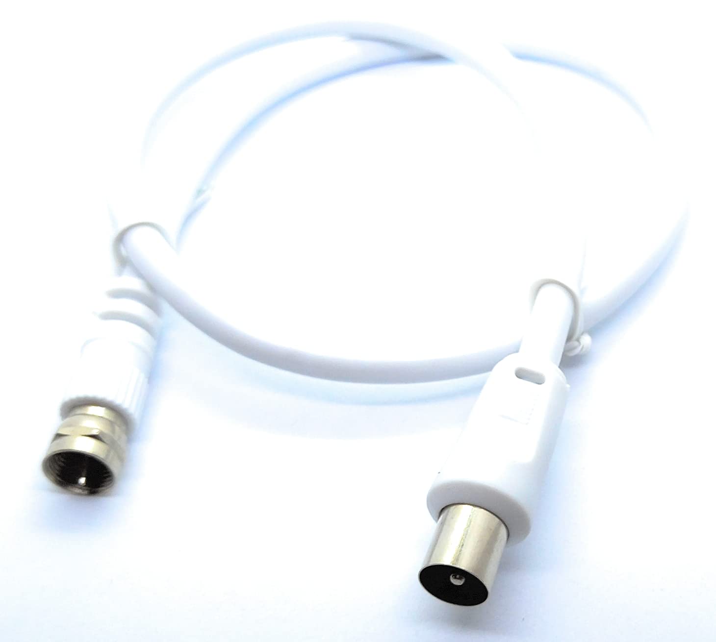 DRUT RF TV Aerial Male to F Type Connector Male Plug Coaxial Coax Cable, Lead, 75 Ohm, 3C-2V