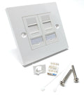 DRUT Cat6a Shielded Loaded Faceplate Tool-less for RJ45 Ethernet Cable