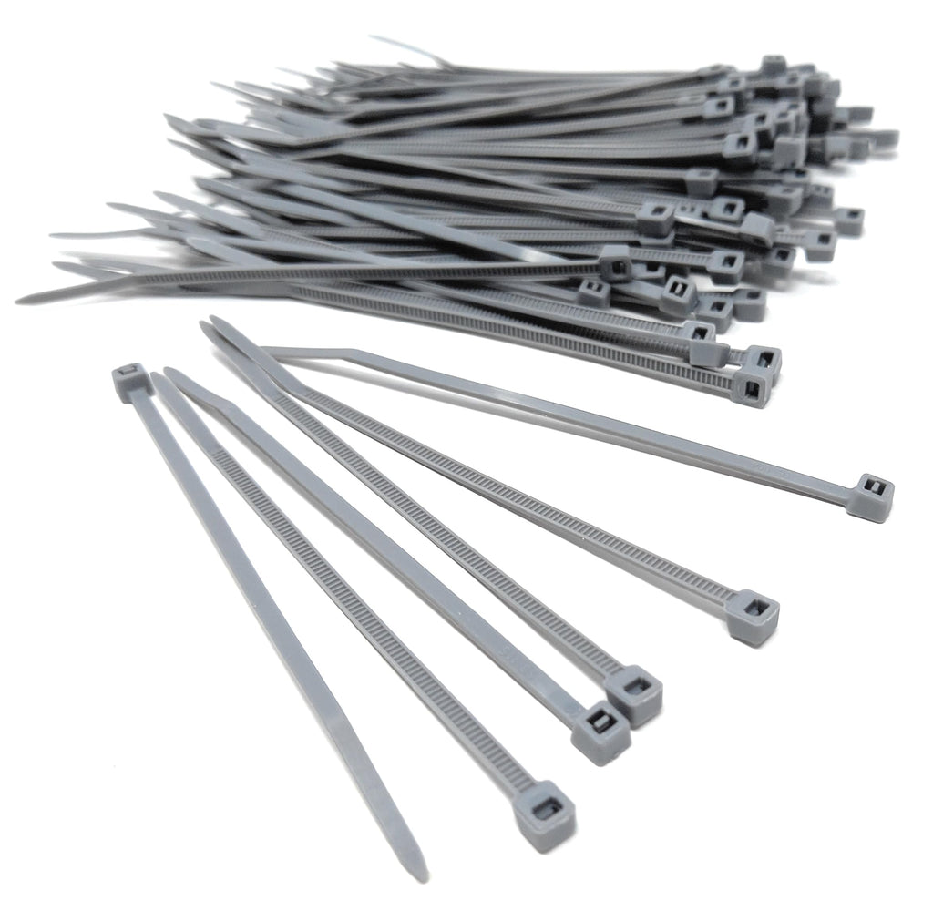 Nylon Cable Ties, 100mm x 2.5mm, Pack of 100, Plastic Zip Tie Wraps, Self-Locking