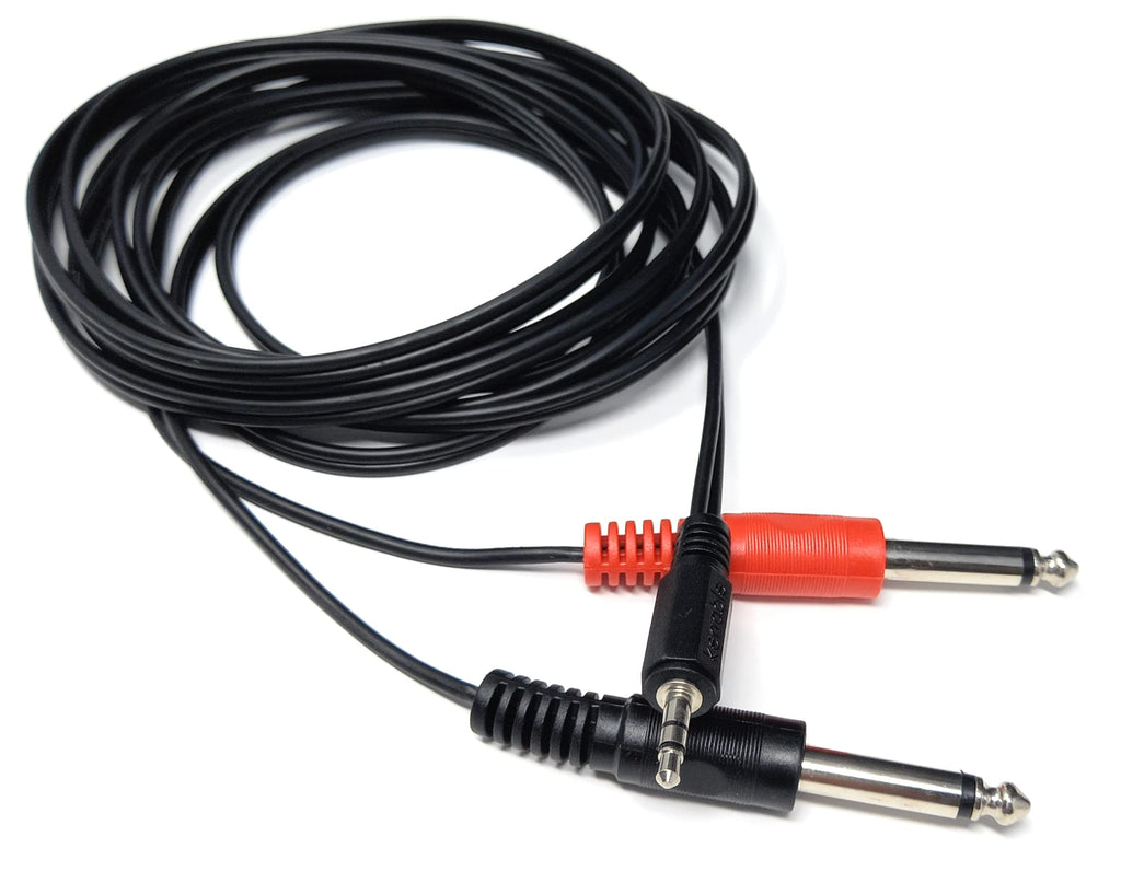 DRUT Stereo 3.5mm Jack to 2 x 6.35mm Mono Jacks, Y Cable Lead create description