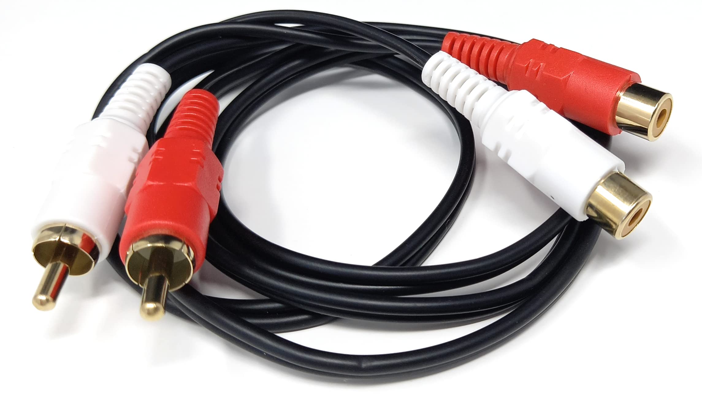 DRUT Twin 2 x RCA to RCA Phono Audio Extension Lead Male to Female Cable