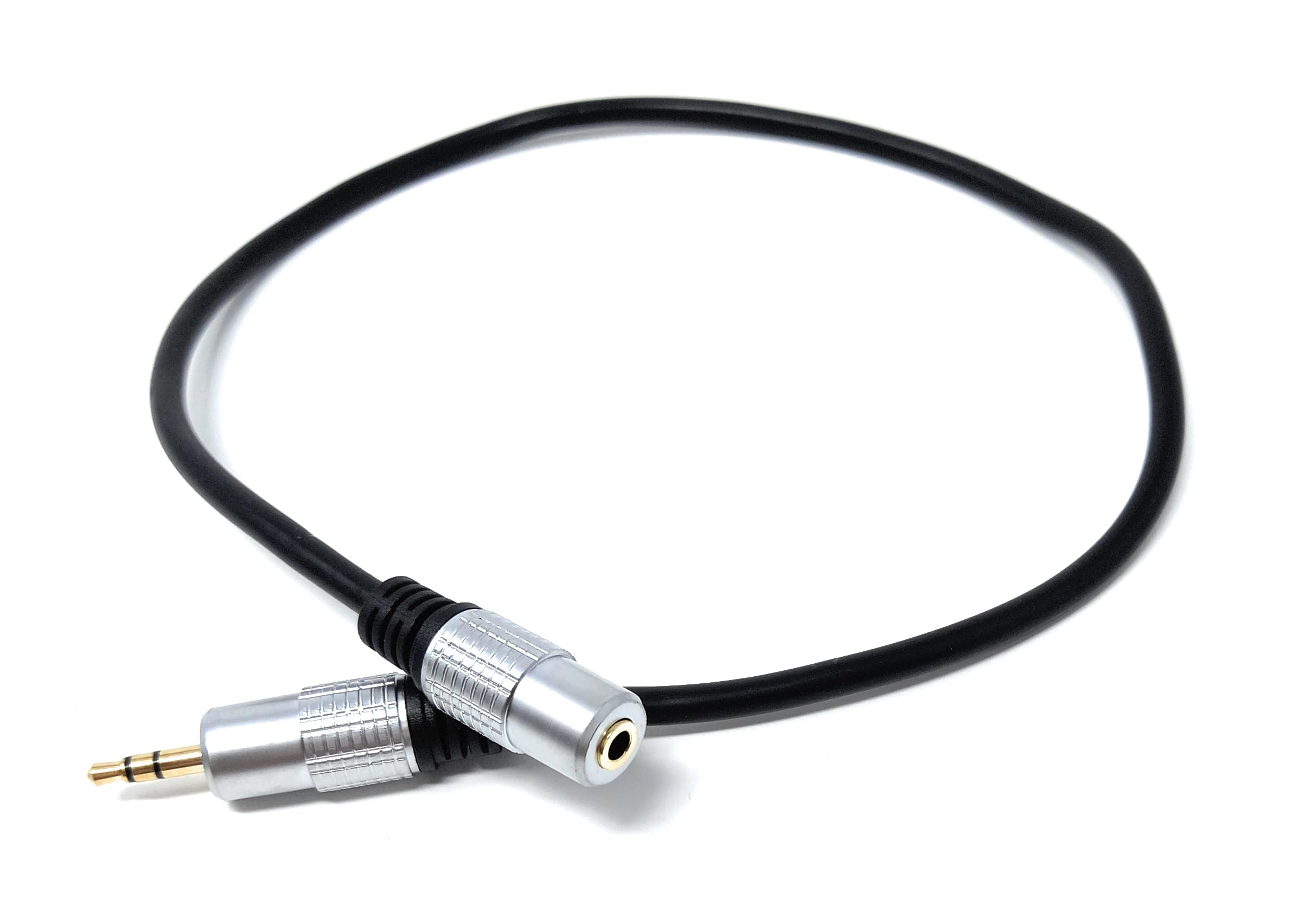 DRUT 3.5mm Stereo Jack to Socket Extension AUX Lead Male to Female 1/8'' Cable Gold Connectors
