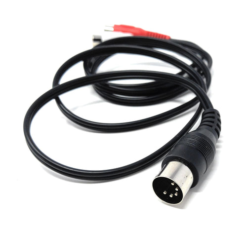 DRUT 1.2m 5 Pin DIN Male to 2 RCA Female Phono Sockets Screened Audio Video Cable Adapter 4ft