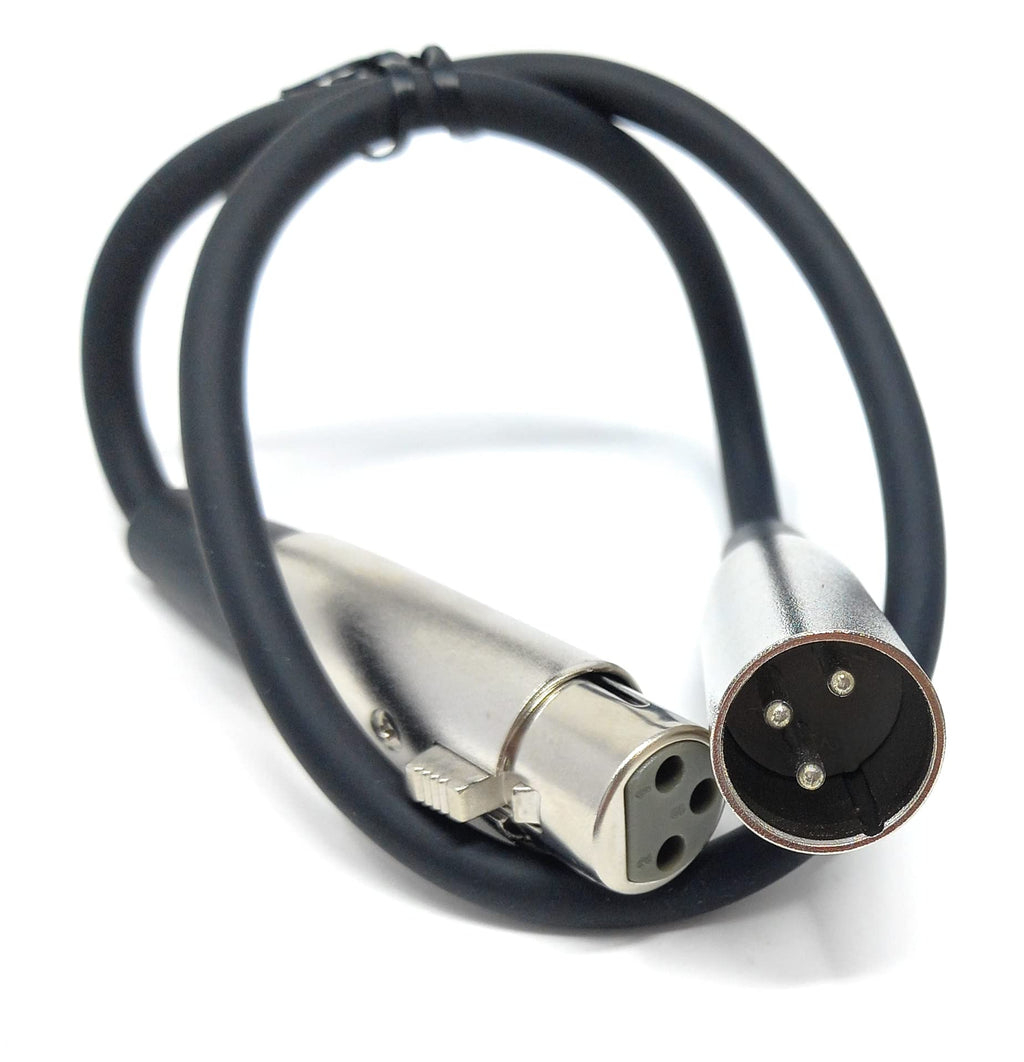DRUT 3 pin XLR Male Plug To XLR Female Socket, Audio Microphone, Mixer, Speaker Lead Cable