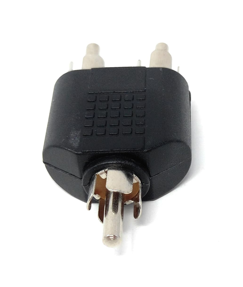 DRUT RCA Male to 2 RCA Male Splitter Adapter for Subwoofers, Amps, DJ Mixers, Hi-Fi Systems, Home Theater & Audio Receivers