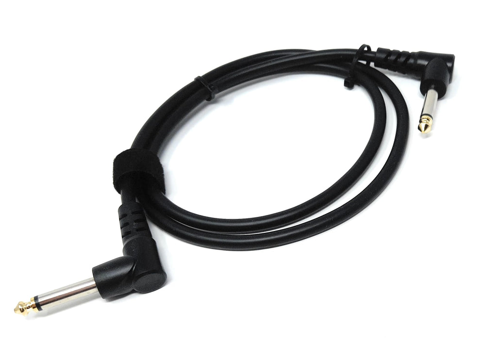 6.35mm Right Angle TS Instrument Cable - 90 Degree 1/4 Inch Mono Guitar Patch Cable for Amps, Mixers, and Pedals