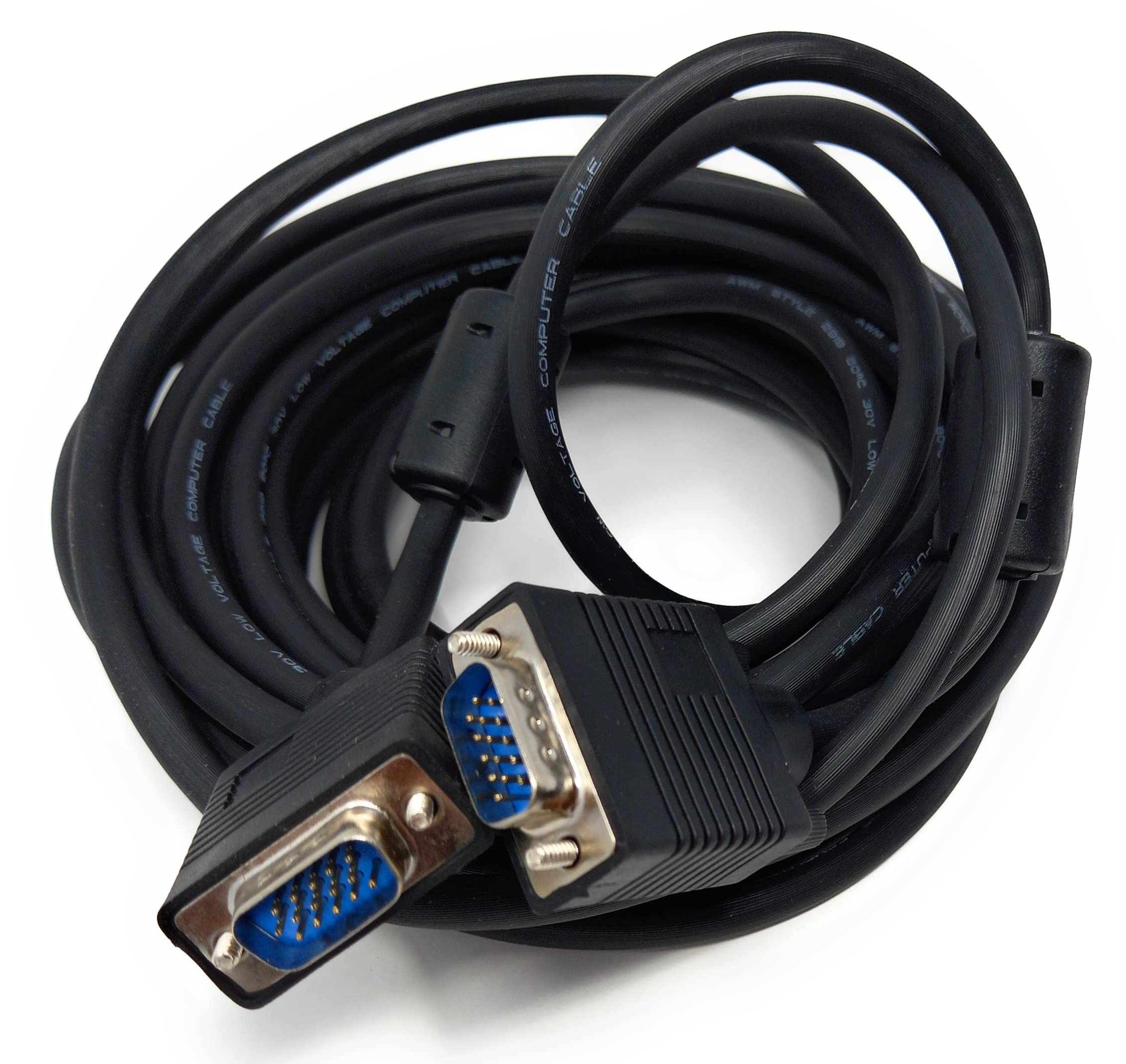 DRUT VGA to VGA Cable 15 pin SVGA Male to Male for Monitor Computer PC Laptops TV Projectors Extension Lead, HD15 All Data Pins Connected