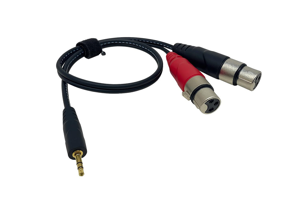 DRUT 3.5mm Stereo Jack to 2 x XLR Female Cable – Audio Splitter Lead for Microphones, Mixers, Speakers, DJ, Studio and Recording Equipment