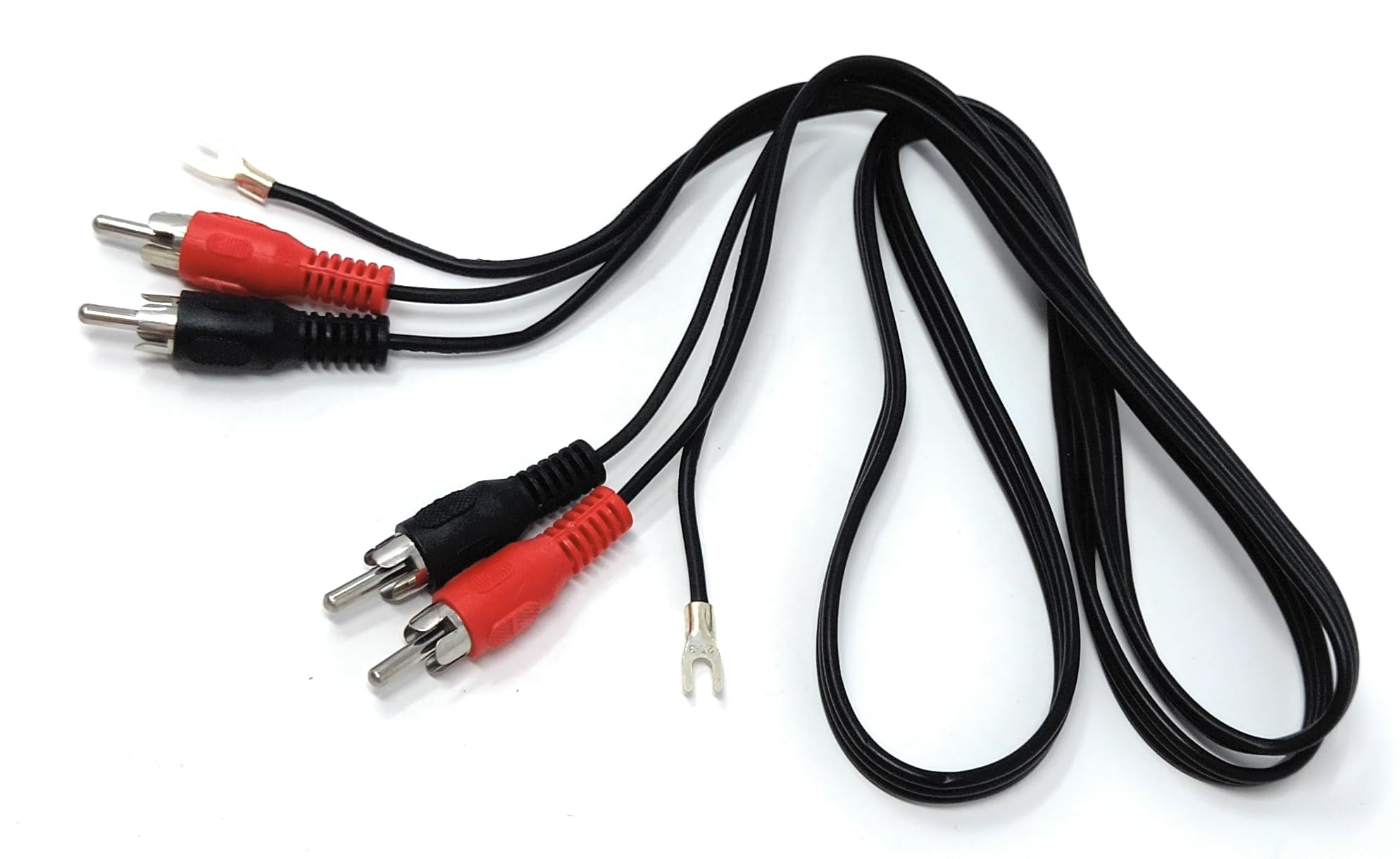 DRUT 1.2m RCA to RCA Twin Phono Audio Cable With Earth Lead for Turntable Mixer