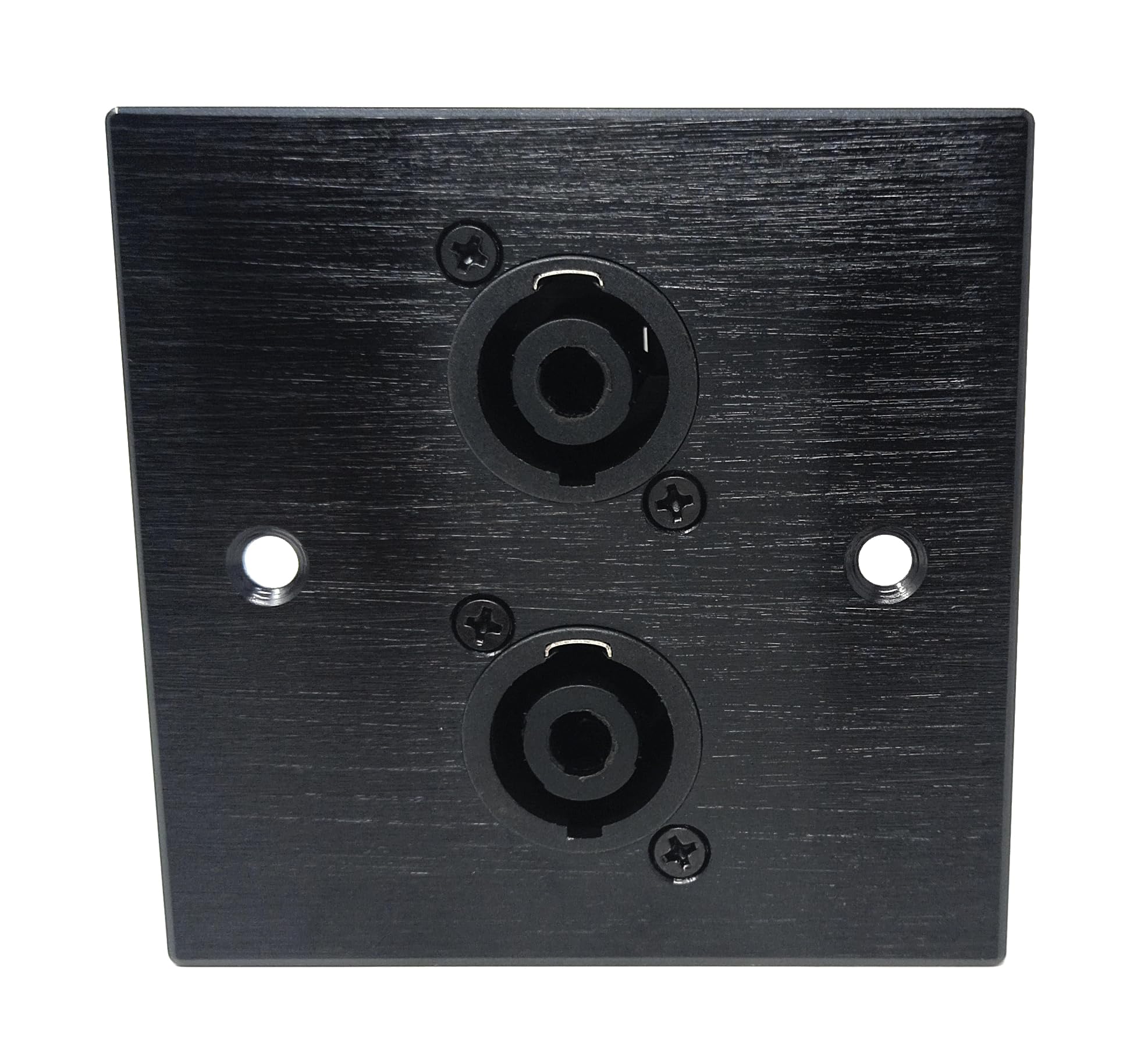 Single 2 Way Speakon Speaker Socket D-Series Outlet Wall Faceplate Brushed Aluminium Durable Metal Plate with Screws Included