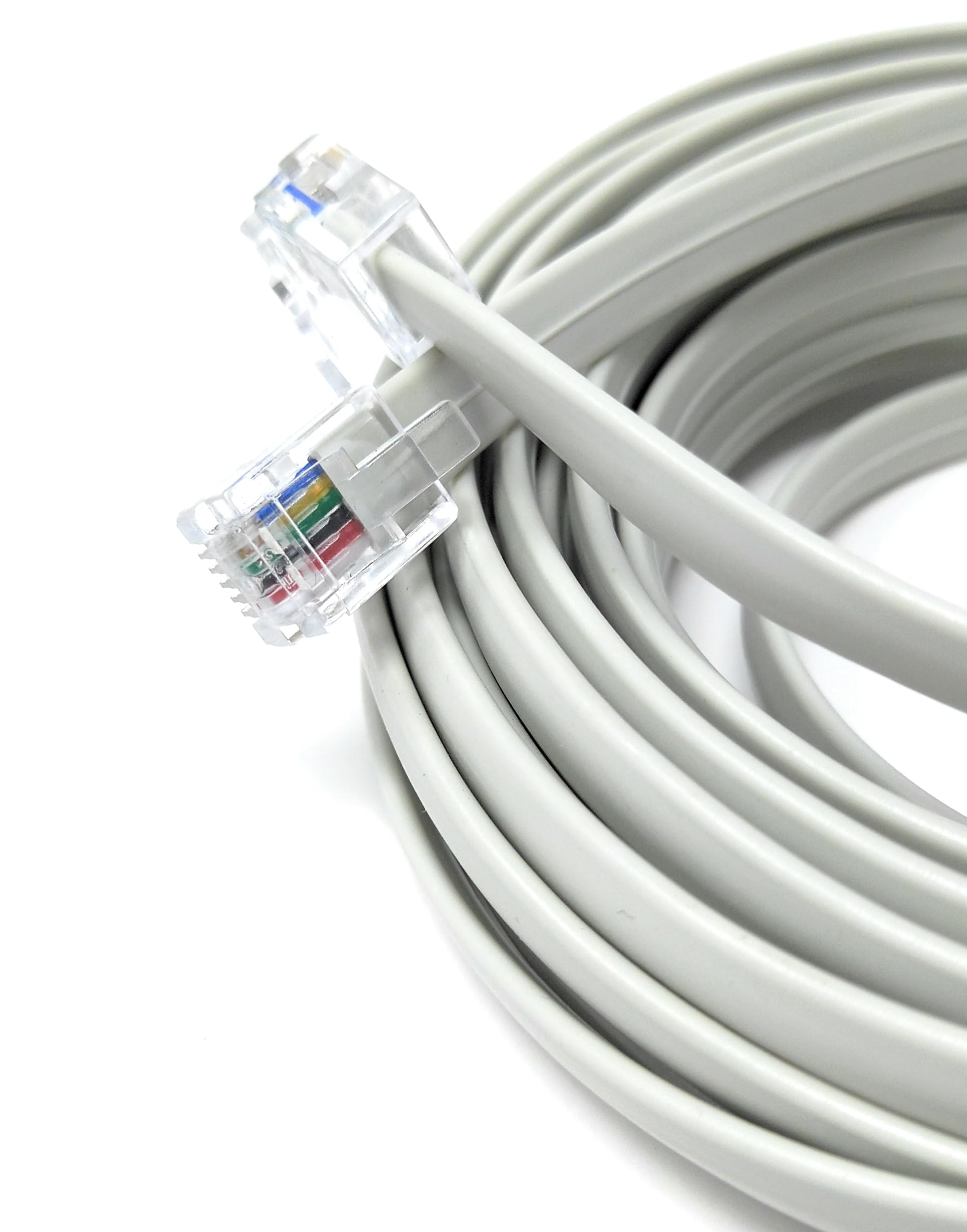 DRUT FLAT RJ12 to RJ12 6P6C Cable Lead Plug to Plug (RJ11 with 6 pin Wire)