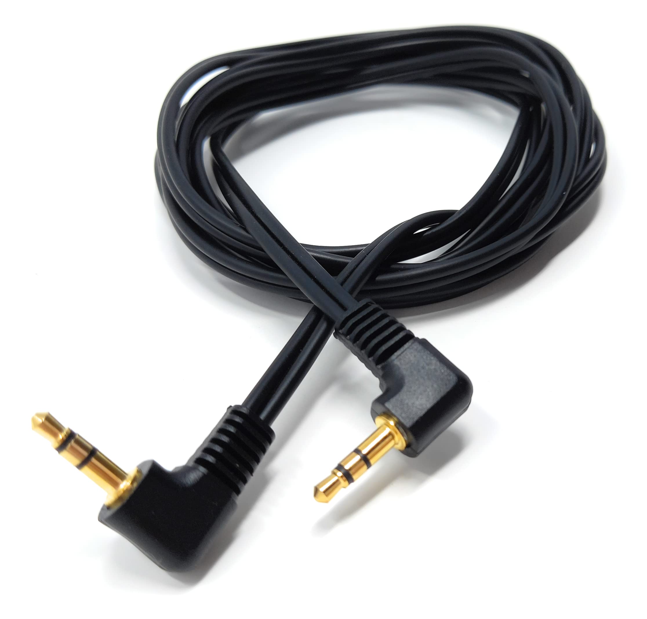 DRUT 3.5mm Dual Right Angle 90'' Male to Male Jack to Jack Stereo Audio Cable Lead Gold Plated Ends