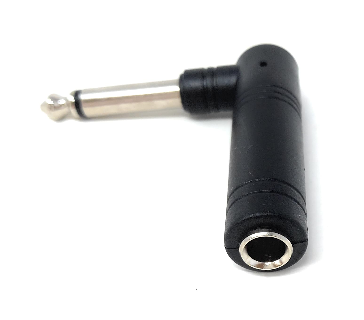 DRUT 1/4 Inch (6.35mm) Right Angle Mono TS Male to 1/4 Inch Mono Female Audio Adapter – L-Shaped Connector for Guitar, Mixer, Amplifier, and Speaker