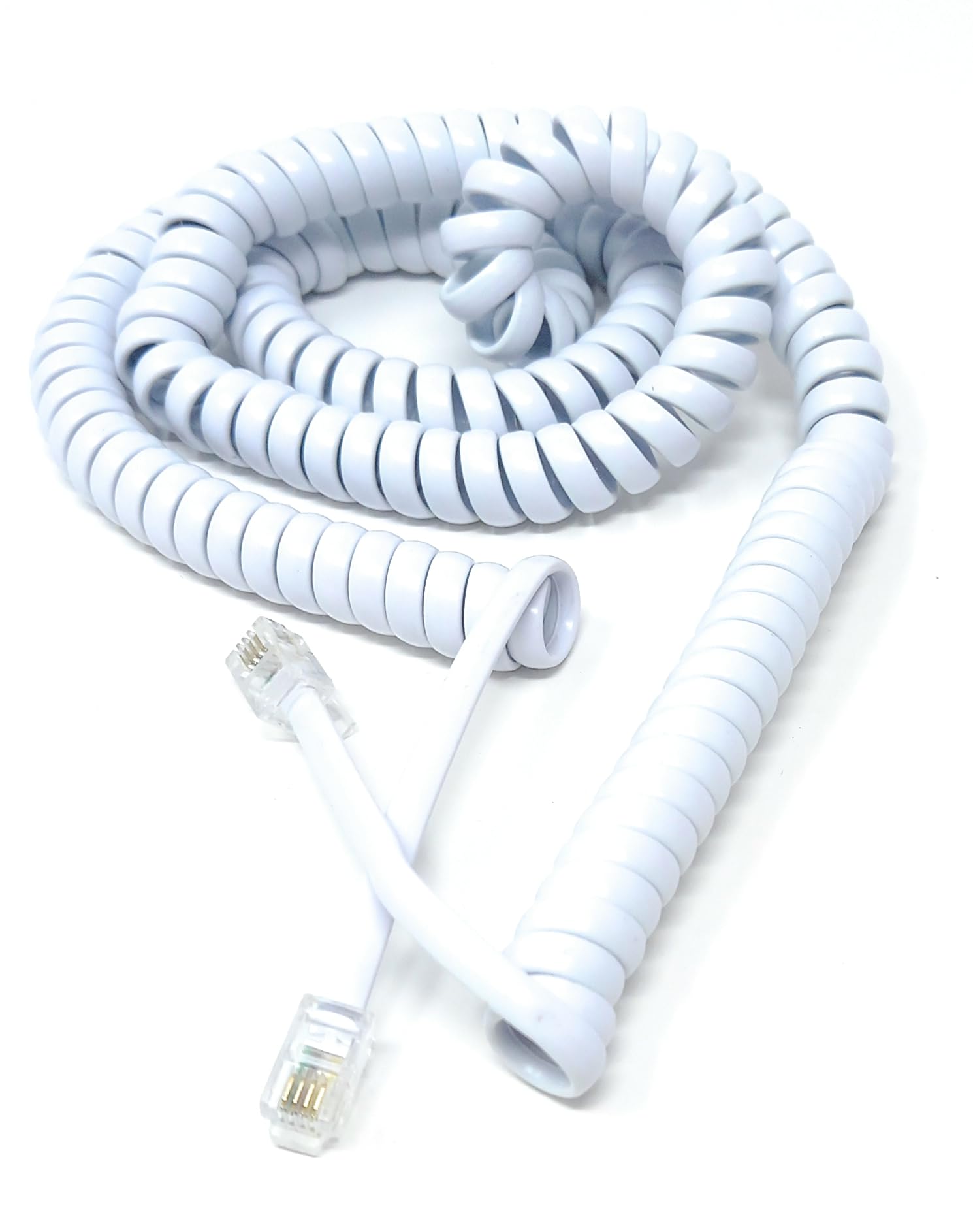 DRUT Coiled RJ10 RJ9 RJ22 4P4C 4 PIN Telephone Handset Curly Lead Cable