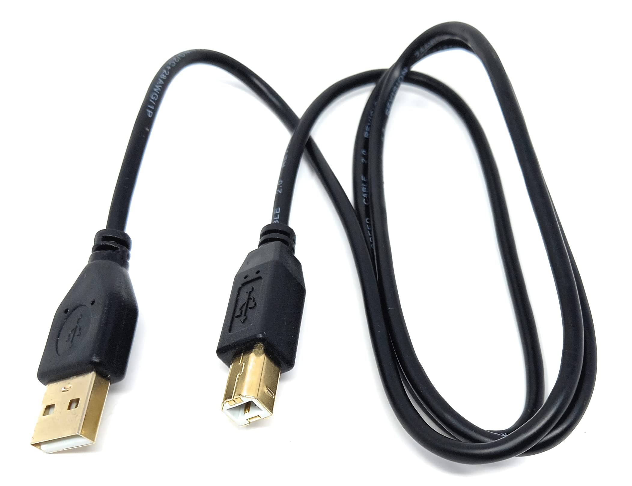 DRUT USB A to B 2.0 24AWG High Speed Cable Lead for Printer, Scanner, Music Instrument