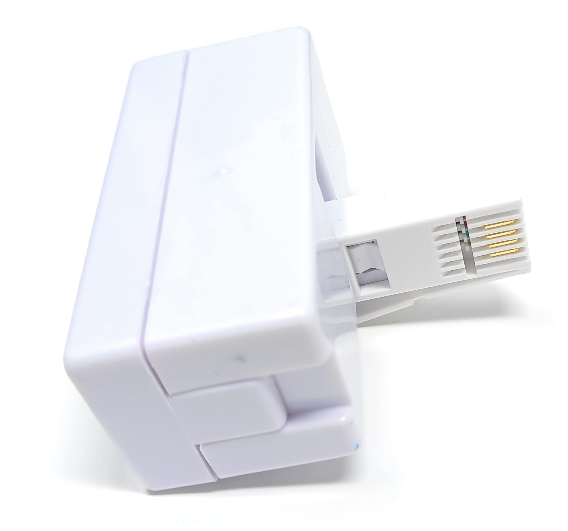 DRUT BT 1x BT Plug - 4x BT Sockets Telephone Splitter BT Phone Lines T Shaped Cable Adapter, White