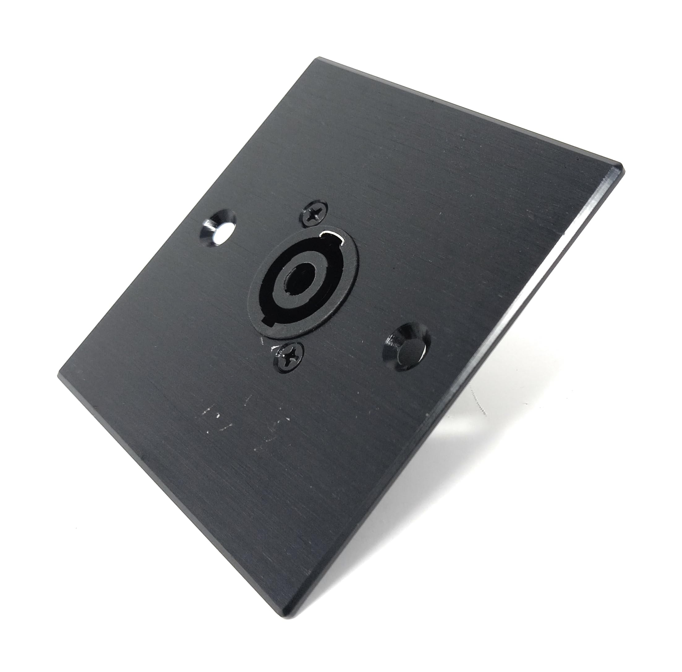 Brushed Aluminium Single Speakon Speaker Socket D-Series Outlet Wall Faceplate – Durable Metal Plate with Screws Included