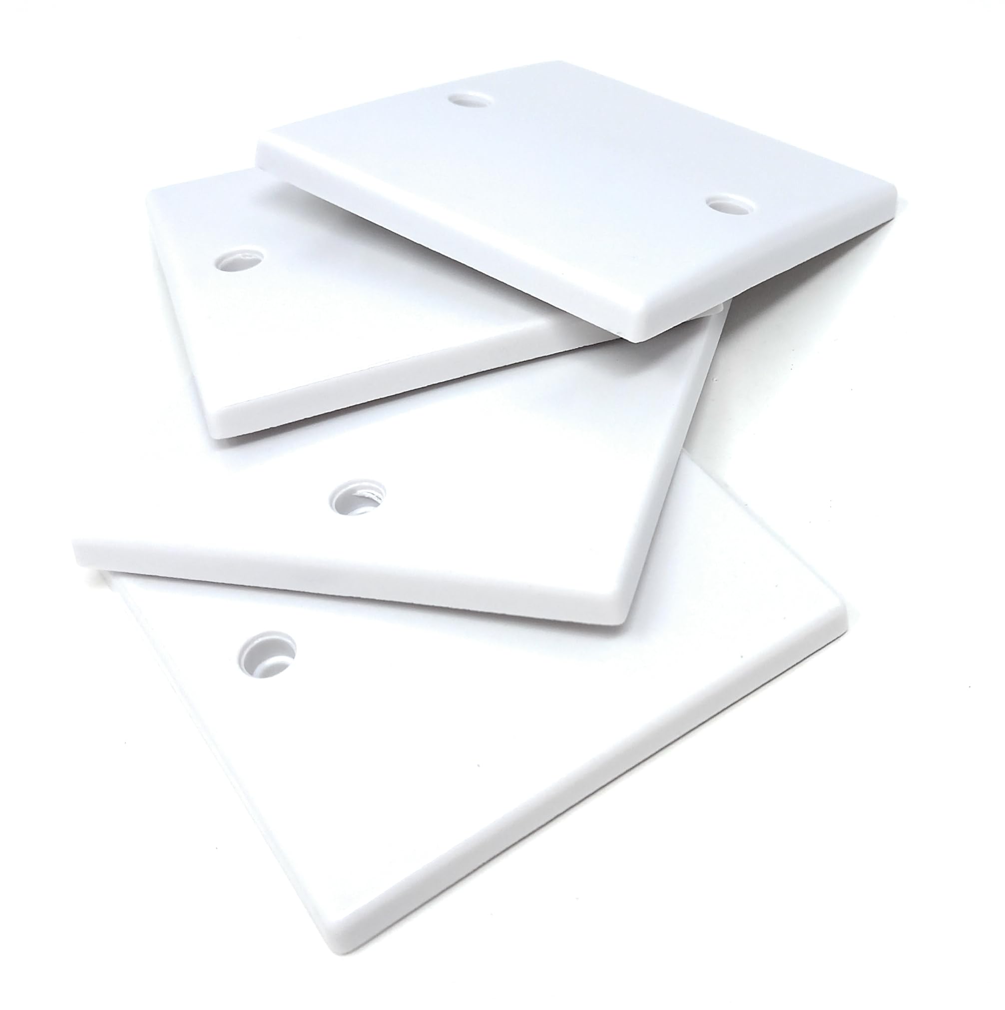 1-Gang Rounded Edge Blanking Plate – White Plastic Cover for Electrical Socket Back Box – Includes Screws, Flush Fit, Clean Finish