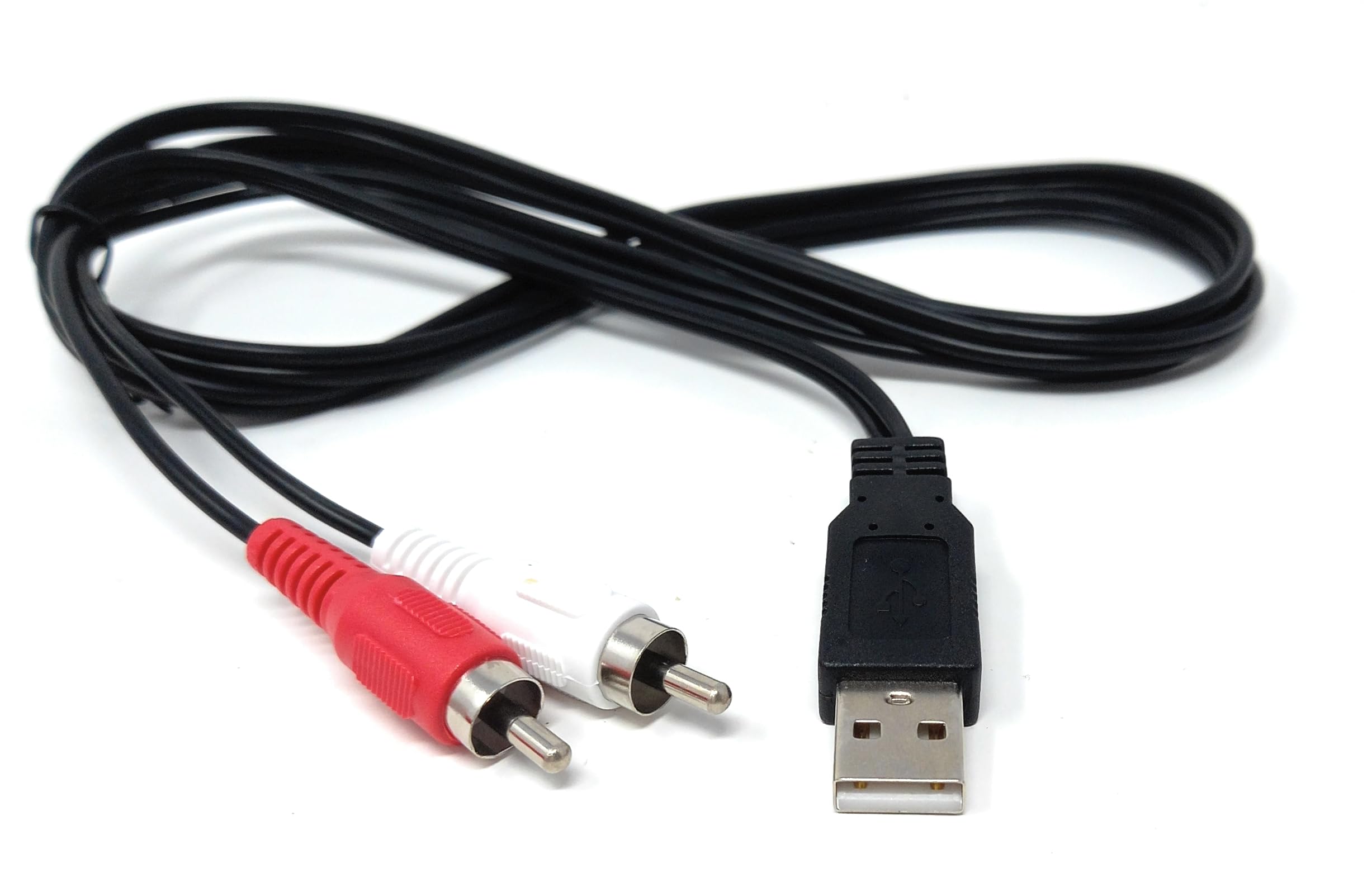 DRUT USB to RCA Audio Cable, 1.5M Male to 2 RCA Male Stereo Converter, Adapter for PC, Laptop, Speaker, DVD Player, Home Sound Systems
