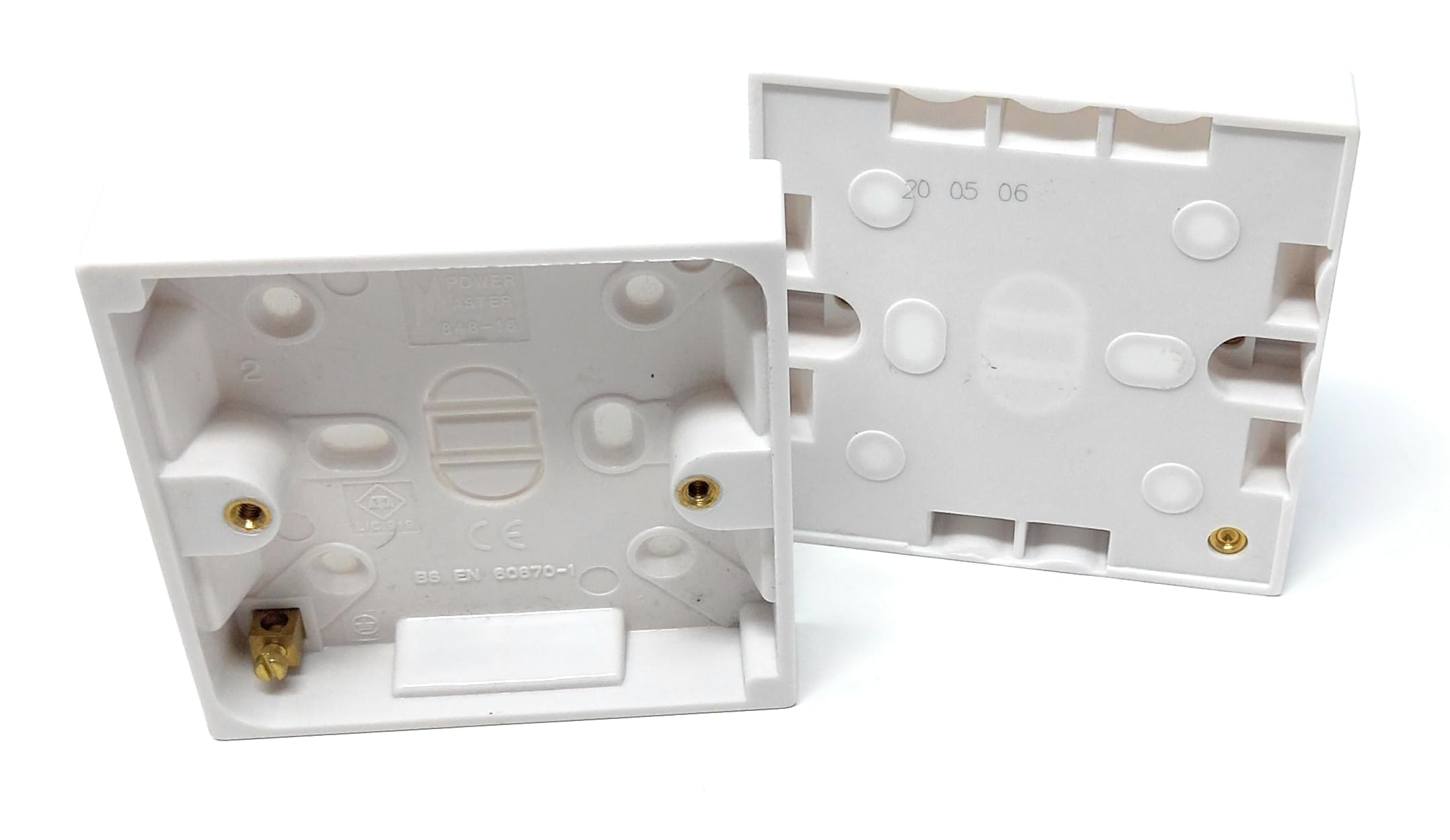 1 Gang Surface Mount Back Box Pattress Box 16mm x 85mm x 85mm White