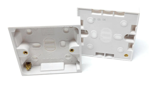 1 Gang Surface Mount Back Box Pattress Box 16mm x 85mm x 85mm White