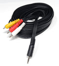 DRUT 3.5mm 4 Pole Jack Plug to 3 x RCA Phono Composite Audio Video AV AUX Lead Cable
