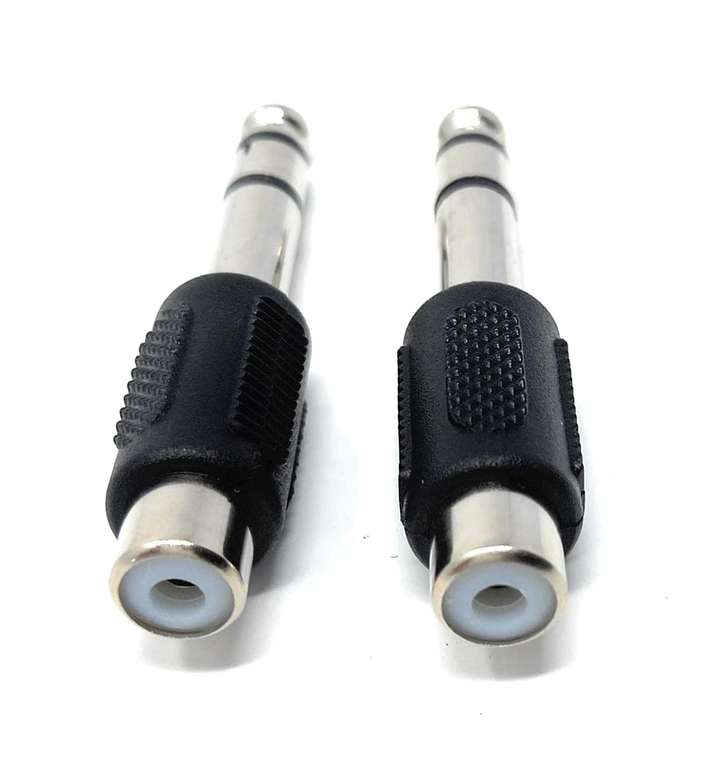 DRUT 6.35mm 1/4 Stereo Jack to RCA Phono Socket Adapter