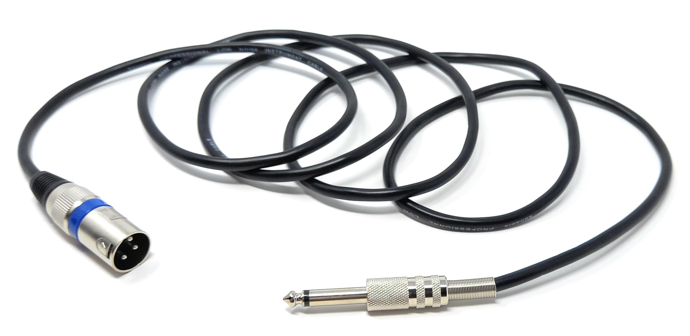 DRUT XLR Male to 6.35mm TS Mono Male Plug Audio Connector, Microphone Screened Cable for Amplifiers, Music Instruments