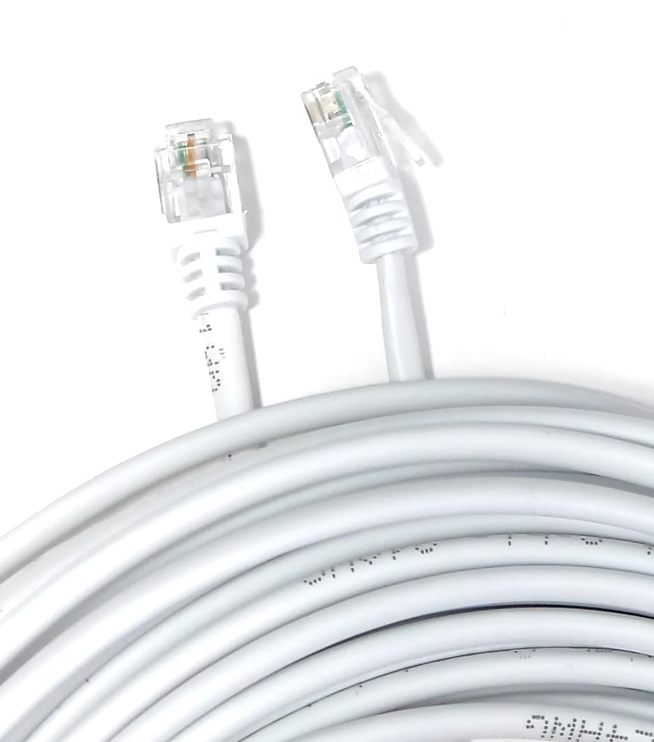 RJ11 to RJ11 ADSL 2 High Speed Broadband Modem Telephone Cable Transmits Data Up to 100 Mbits/sec, 26 AWG Supports Analogue or Digital (DSL/ISDN) Applications
