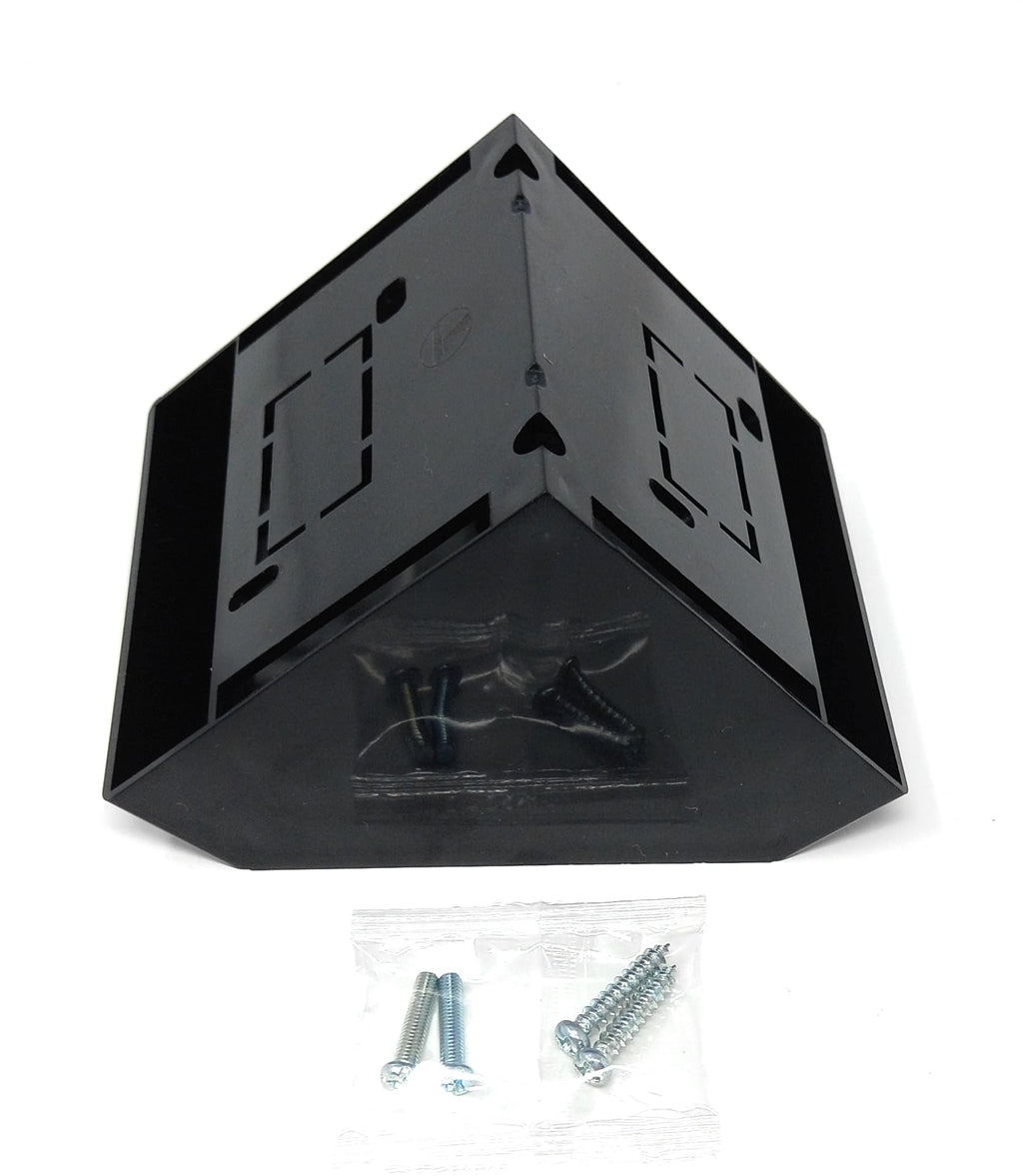 1pcs. 1 Gang Pattress Electrical Back Box - 45 Degree Angled Surface Mount, 85mm x 85mm for Faceplates and Workbench Installations, Black