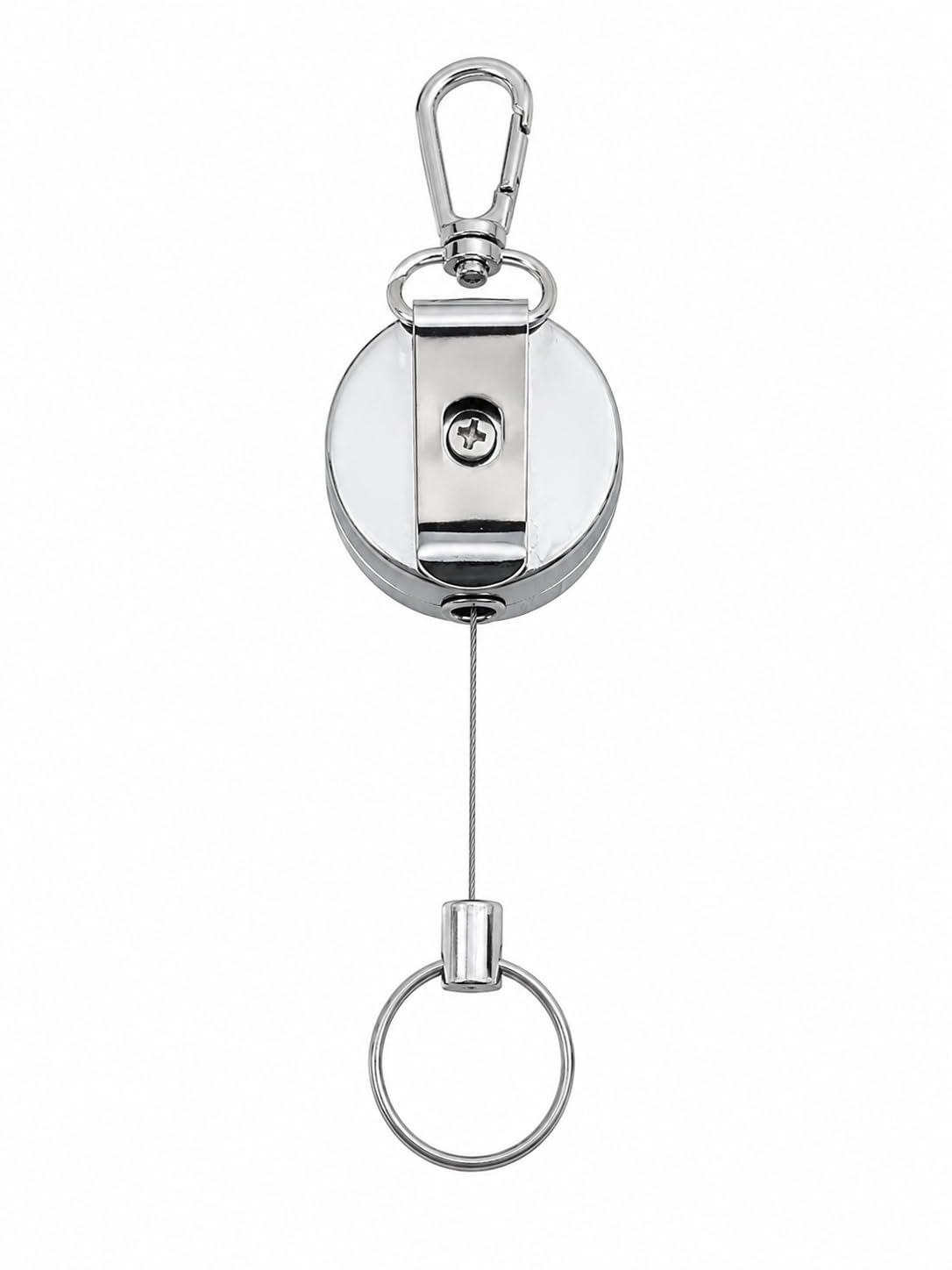 DRUT Retractable Anti-Lost Keychain with Steel Wire Rope, Elastic Key Holder for Keys, ID Cards, Passes and Outdoor Use