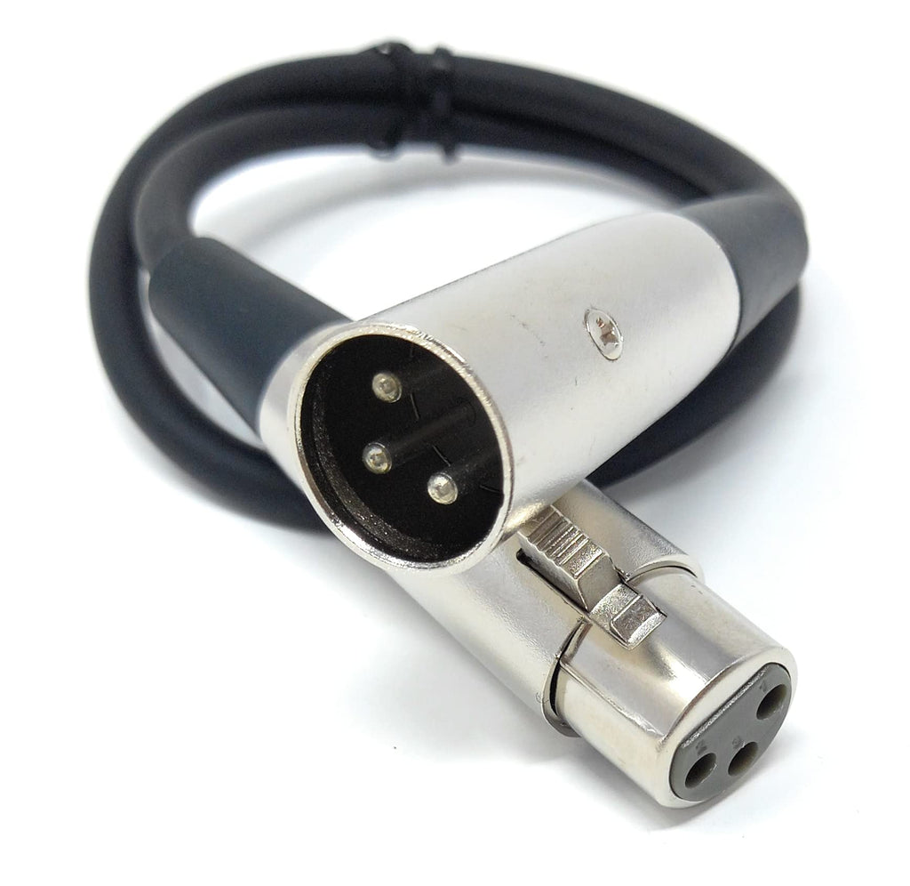 DRUT 3 pin XLR Male Plug To XLR Female Socket, Audio Microphone, Mixer, Speaker Lead Cable
