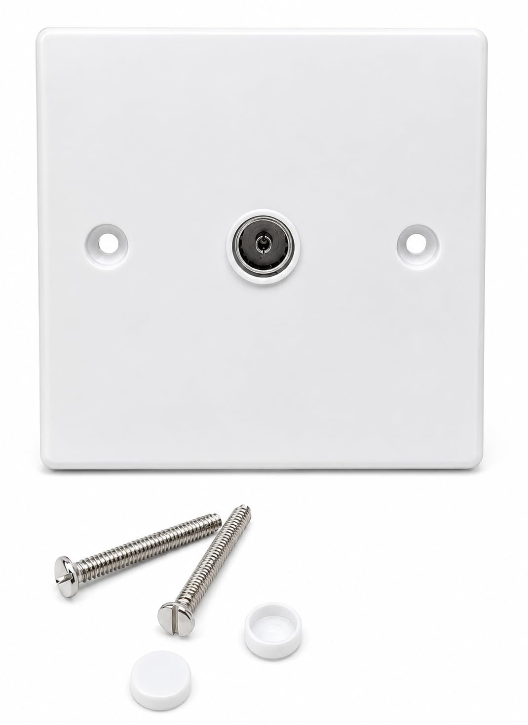 TV Aerial Socket Coaxial Coax Wall Face Plate White TV Point TV/FM