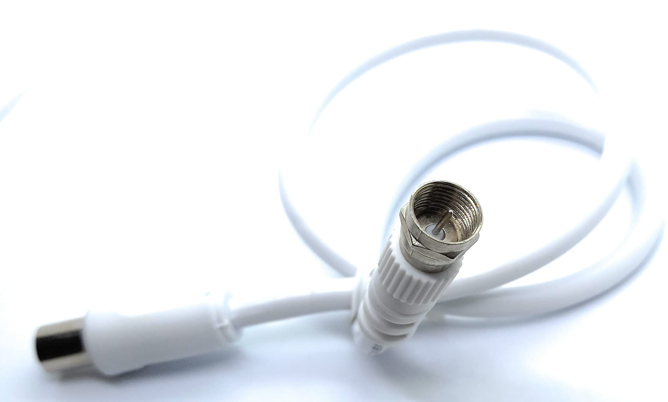 DRUT RF TV Aerial Male to F Type Connector Male Plug Coaxial Coax Cable, Lead, 75 Ohm, 3C-2V