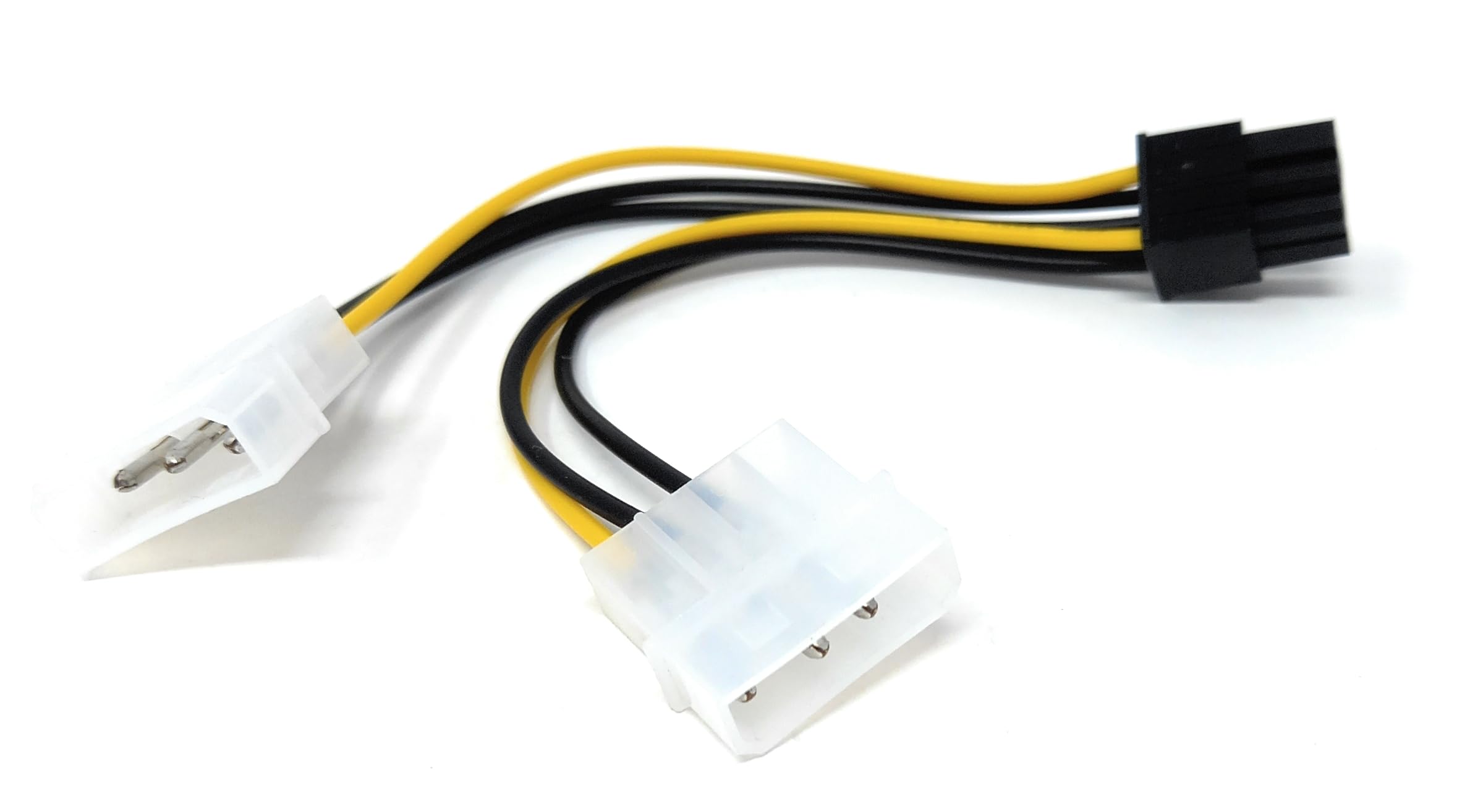 DRUT 15cm 6 PIN PCI Express to 2 x MOLEX LP4 Power Adapter Cable Lead