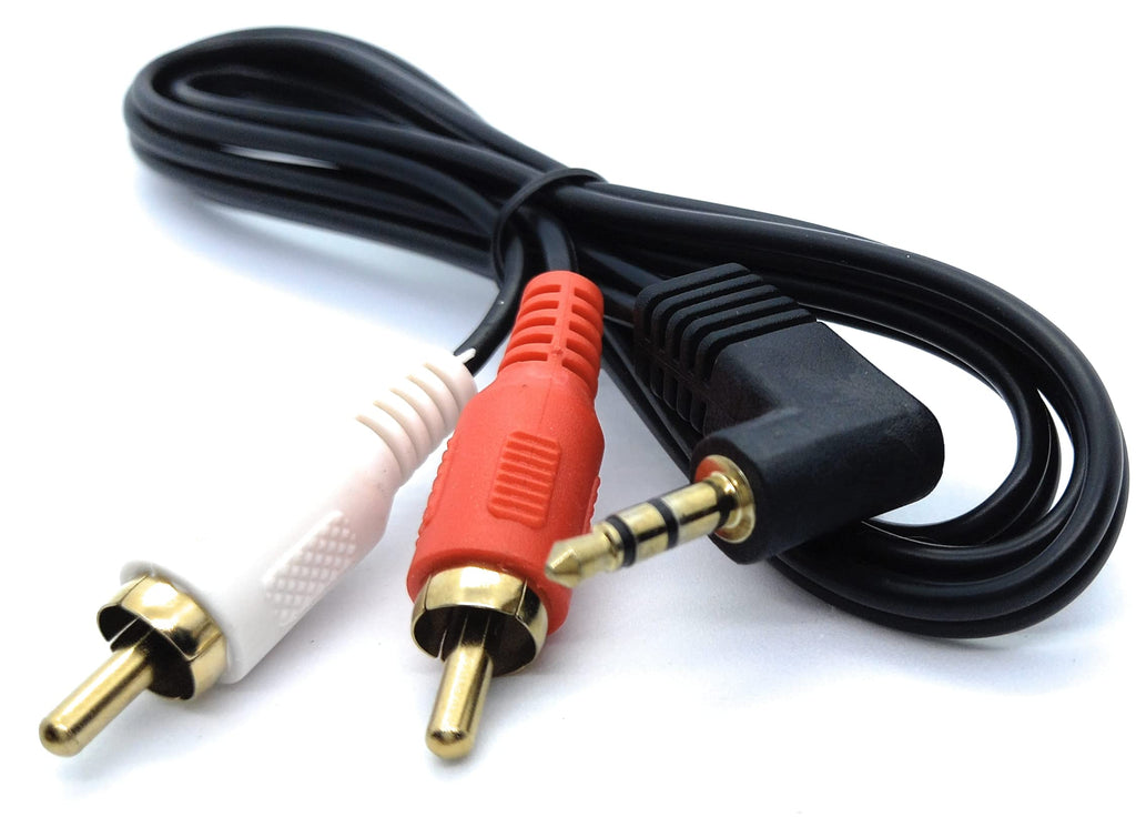 DRUT 3.5mm to RCA Jack Right Angled AUX Stereo Audio Cable Gold Plated Connectors