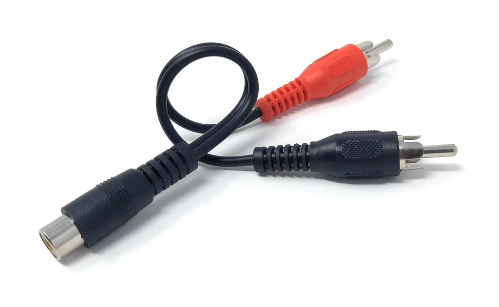 DRUT Single RCA Socket to 2 x RCA Phono Plugs Splitter Converter Audio Cable Adapter, (1 Female to 2 x Male)