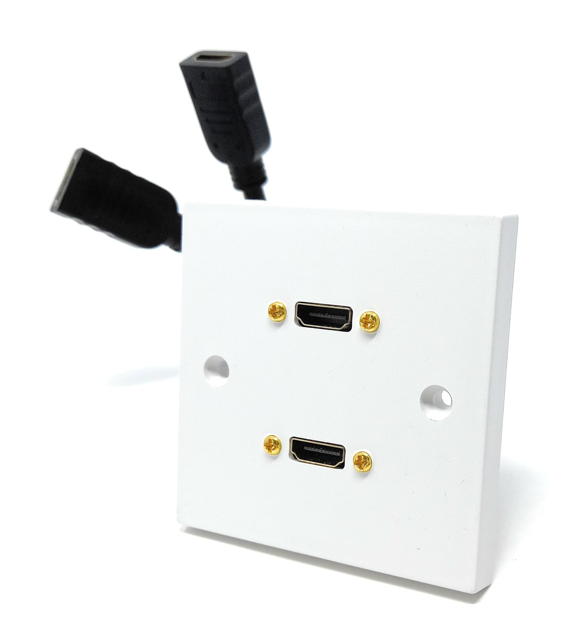 DRUT HDMI 2.0 4K Wall Plate Faceplate With 15cm Pigtail Extension Cable, Single Gang