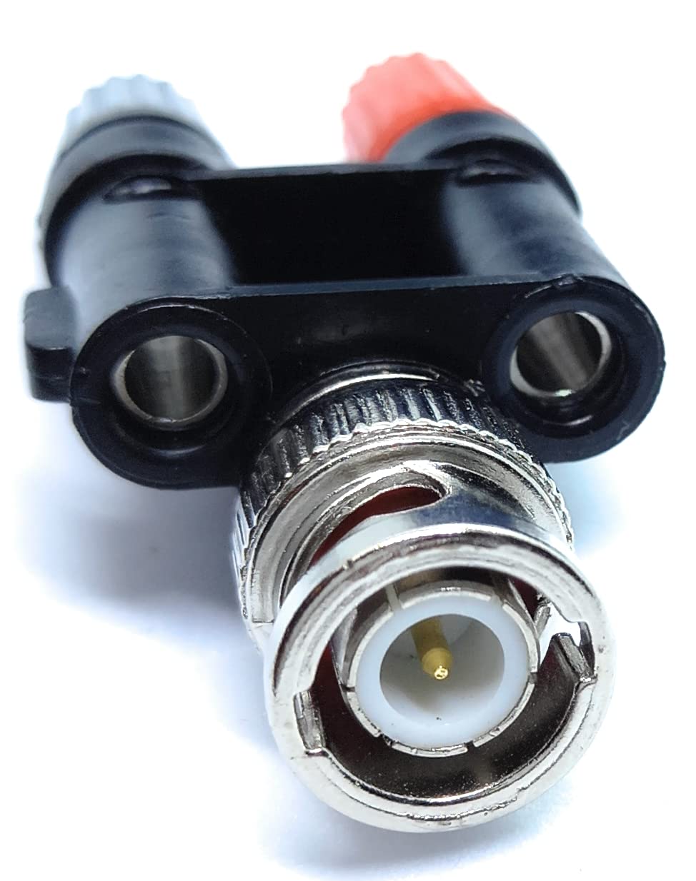 DRUT BNC Male to 2 x Banana Female Socket Binding Post RF Coax Splitter Adapter Connector