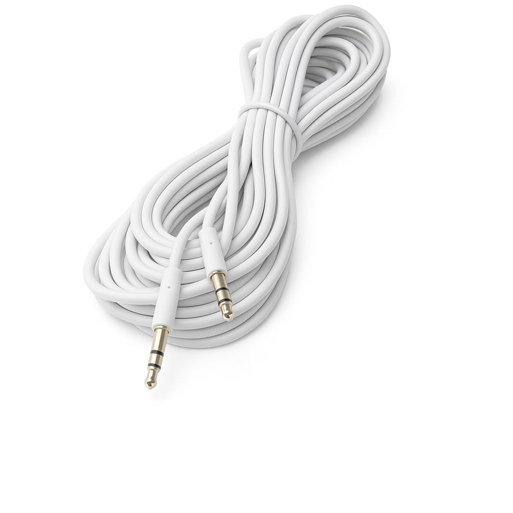 DRUT 3.5mm Stereo Audio Jack Plug to Plug, Male to Male AUX, Slim Flexible Lead Cable