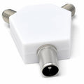 DRUT TV Aerial Male to 2 x F-Type Screw Female Connector Splitter Coax Cable Adapter