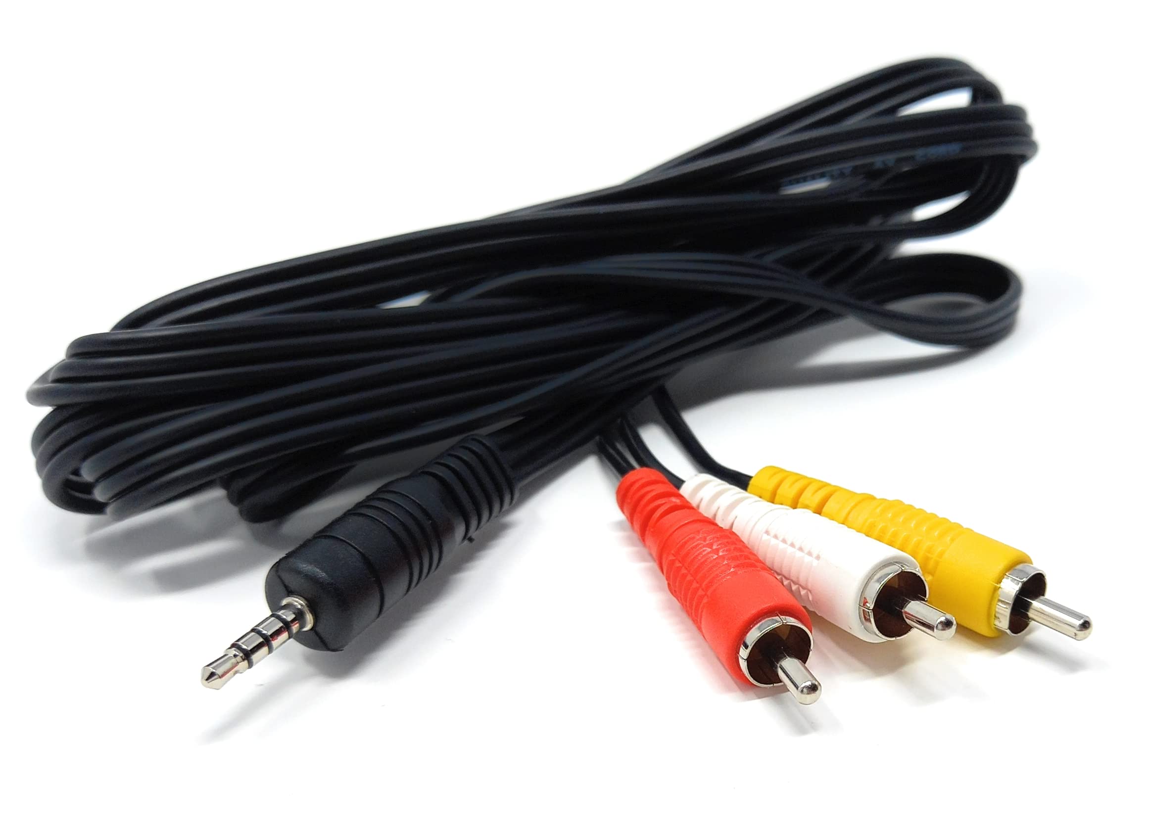 DRUT 3.5mm 4 Pole Jack Plug to 3 x RCA Phono Composite Audio Video AV AUX Lead Cable