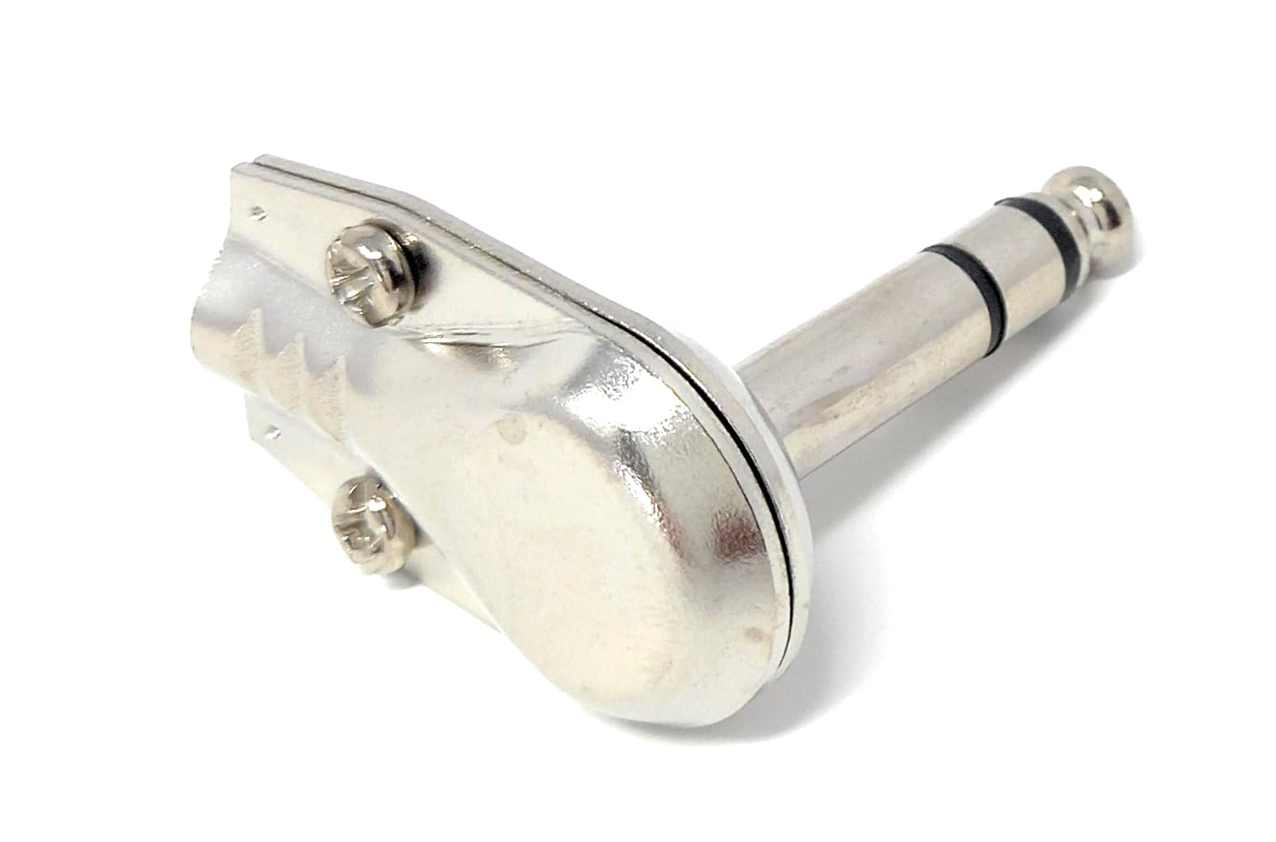 6.35mm Stereo 1/4 90 Degree Right Angle TRS Solder Plug, Flat Pancake Style, DIY Audio Connector