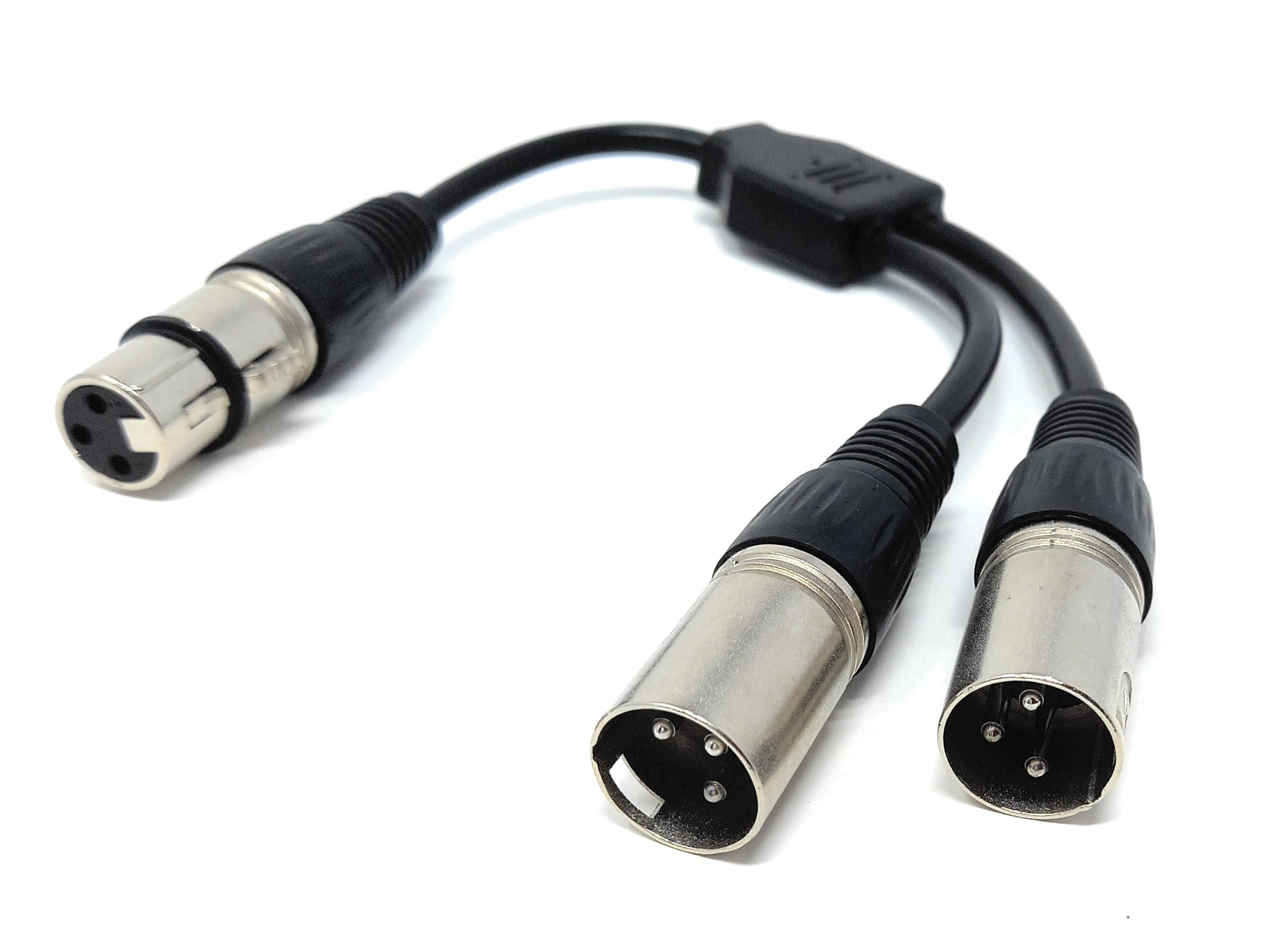 DRUT 25cm 1 x XLR Socket to 2 x XLR Plug XLR Splitter, 1 x Male to 2 x Female Adapter Cable Lead