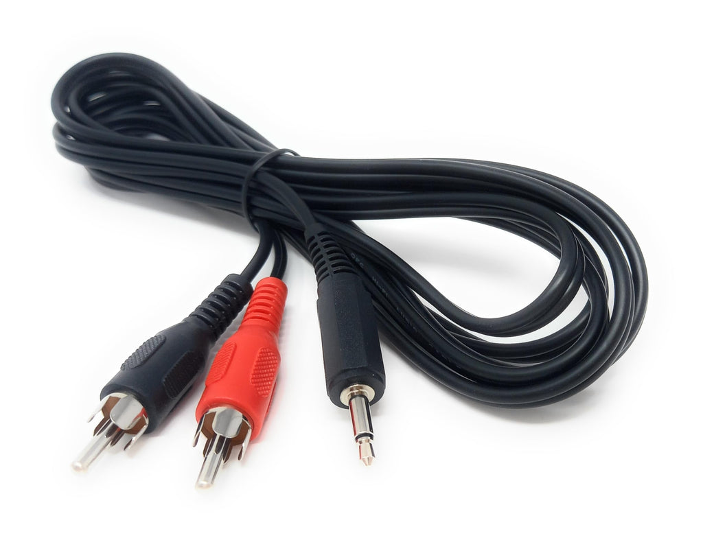 DRUT 3.5mm Mono Jack Plug to 2 x RCA Phono Plugs Audio AUX Cable Lead