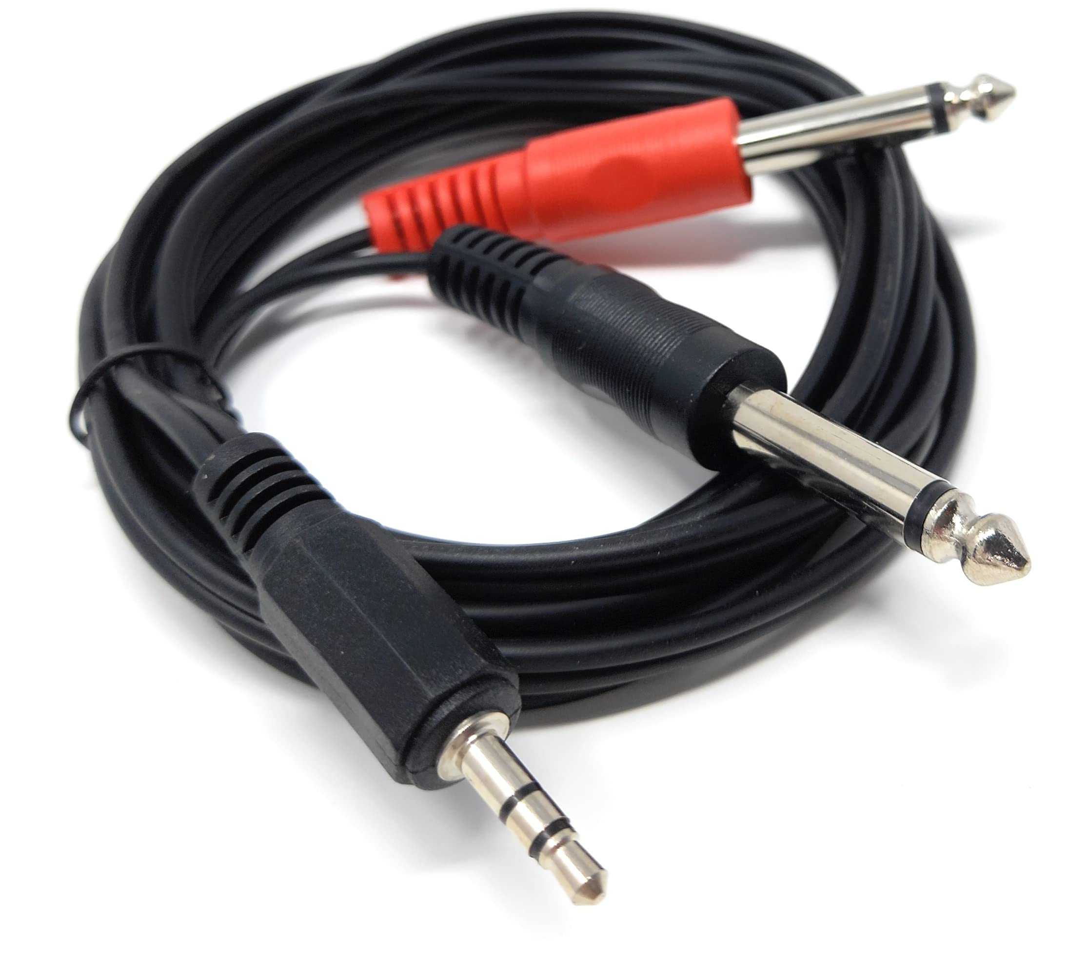 DRUT Stereo 3.5mm Jack to 2 x 6.35mm Mono Jacks, Y Cable Lead create description